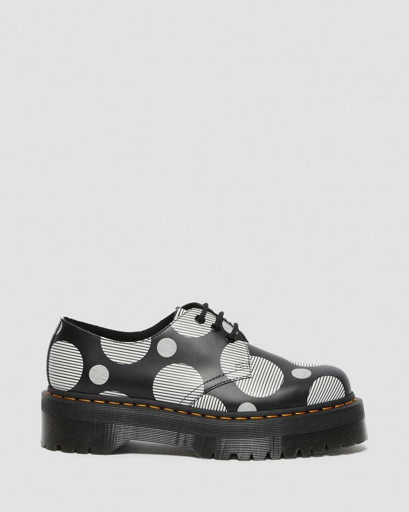 Zapatos Plataforma Dr Martens 1461 Polka Dot Smooth Cuero Hombre Negros | MX 196NWY